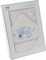 badcape Katjes 100 x 100 cm katoen wit/blauw