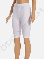OTS Katoenen Dames Short lange pijp - boven de knie panty's voor dames - 96% Katoen en 4% Elastan - Wit - XL