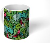Mok - Koffiemok - Jungle - Bladeren - Patronen - Boho - Mokken - 350 ML - Beker - Koffiemokken - Theemok