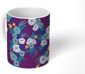 Mok - Koffiemok - Patronen - Natuur - Blauw - Bloem - Mokken - 350 ML - Beker - Koffiemokken - Theemok