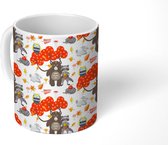 Mok - Koffiemok - Dieren - Patronen - Herfst - Mokken - 350 ML - Beker - Koffiemokken - Theemok
