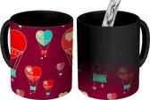 Magische Mok - Foto op Warmte Mokken - Koffiemok - Meisjes - Luchtballon - Hart - Patronen - Girl - Kind - Kinderen - Magic Mok - Beker - 350 ML - Theemok