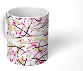 Mok - Koffiemok - Patronen - Roze - Geel - Jaren 80 - Mokken - 350 ML - Beker - Koffiemokken - Theemok