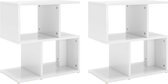 Nachtkastjes 2 st 50x30x51,5 cm spaanplaat hoogglans wit