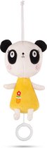 muziekknuffel panda junior 22 x 14,5 cm wit/geel