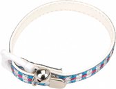 kattenhalsband 30 cm blauw/roze/wit