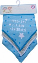 slabbetjes New Adventure katoen blauw 3 stuks