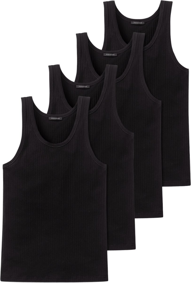 Schiesser Heren onderhemd 4 pack Cotton Essentials Authentic