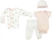 kledingset Bunny meisjes polyester wit/roze 5-delig