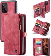 Caseme - Samsung Galaxy A33 - Vintage Portemonnee Hoesje - 10 opbergvakjes - Rood