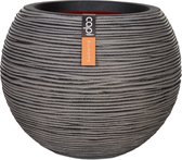 Capi Europe - Vase sphère Rib NL - 62x48 - Anthracite - Pour l'intérieur et l'extérieur - KOFZ271