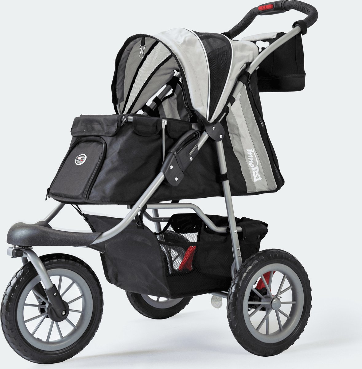 InnoPet Comfort EFA - Hondenbuggy - Zwart Grijs - 87x50x102 cm - tot 25 kg - incl regenhoes