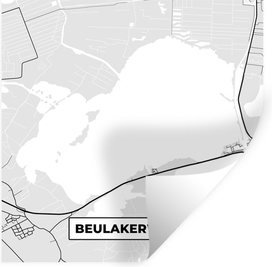 Muurstickers - Sticker Folie - Kaart - Beulakerwijde - Overijssel - Plattegrond - Stadskaart - 30x30 cm - Plakfolie - Muurstickers Kinderkamer - Zelfklevend Behang - Zelfklevend behangpapier - Stickerfolie