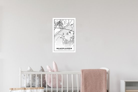 Muurstickers - Sticker Folie - Plattegrond - Kaart - Stadskaart - Maasplassen - 20x30 cm - Plakfolie - Muurstickers Kinderkamer - Zelfklevend Behang - Zelfklevend behangpapier - Stickerfolie