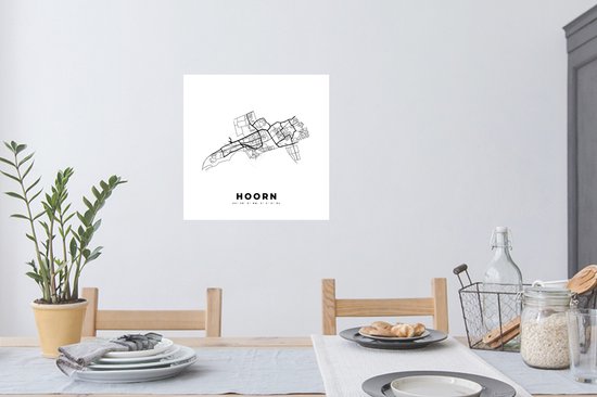 Stickers muraux - Plan de la ville - Wit - Carte - Hoorn - Nederland Bas - Carte - 50x50 cm - Feuille adhésive