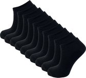 10 paires de chaussettes baskets femme - VANSENZO® - Basic - Zwart - Taille 39-42