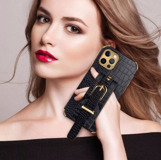 Coque Arrière Samsung Galaxy S22 Plus avec Poignée - Cuir PU - Coque Arrière - Samsung Galaxy S22 Plus - Wit