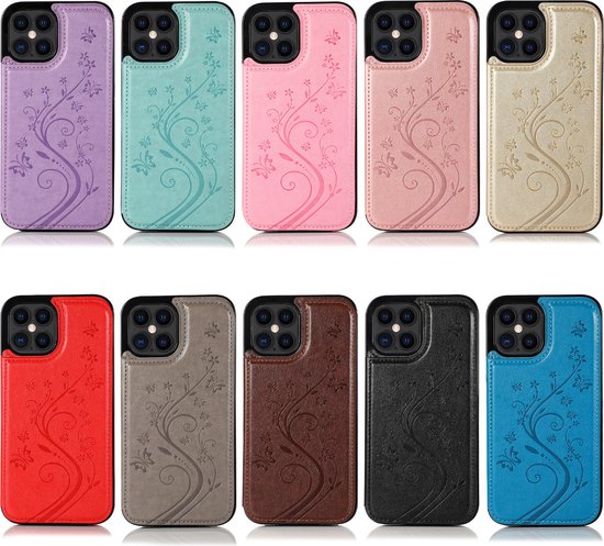 Coque arrière pour iPhone XR avec imprimé - Porte-cartes Portefeuille en Cuir Fermeture magnétique Flip Cover - Apple iPhone XR - Turquoise