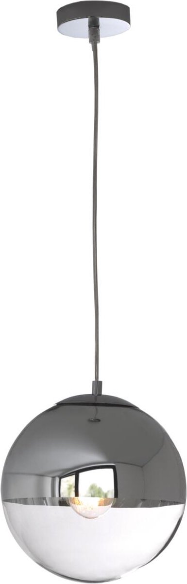 MEO Erice Hanglamp - Glazen Bol Met Chrome Afwerking - Atmosferische verlichting - Zilver