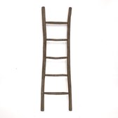 Teakhouten decoratie ladder | Rustiek Bruin | 50x5x175