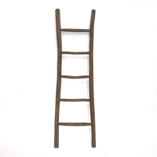 Teakea - Teakhouten decoratie ladder | Rustiek Bruin | 50x5x175