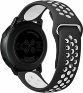 Strap-it Smartwatch bandje 22mm - sport bandje geschikt voor Samsung Galaxy Watch 46mm / Galaxy Watch 3 45mm / Gear S3 Classic & Frontier - Amazfit GTR 47mm / GTR 2 / GTR 3 - Pro - OnePlus Watch - zwart/wit