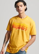 Superdry - Classic T-Shirt Logo Geel - Maat L - Modern-fit