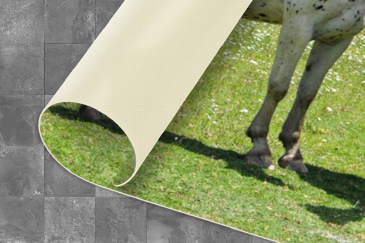 KitchenYeah Keukenloper - Loper keuken - Paarden - Boom - Schaduw - 120x50 cm - Keukenloper vinyl Multicolor