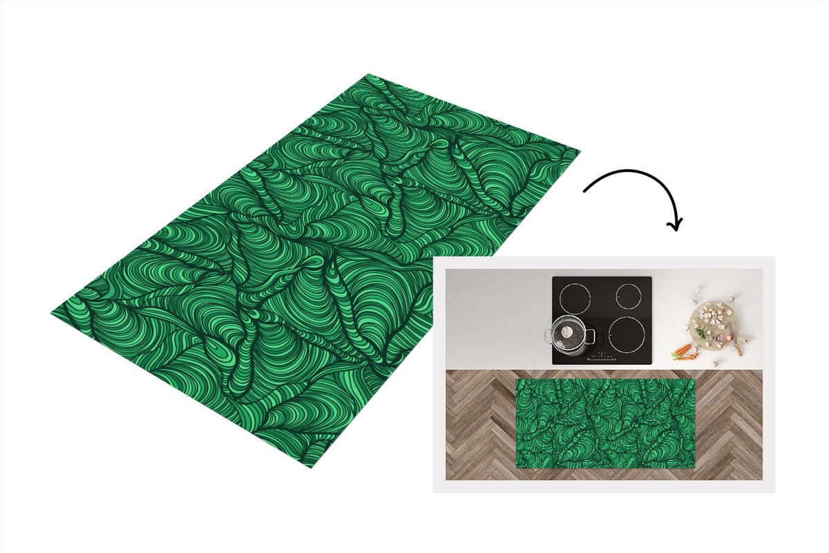 Keukenloper - Loper keuken - Groen - Patroon - Zomer - 120x60 cm - Keukenloper vinyl