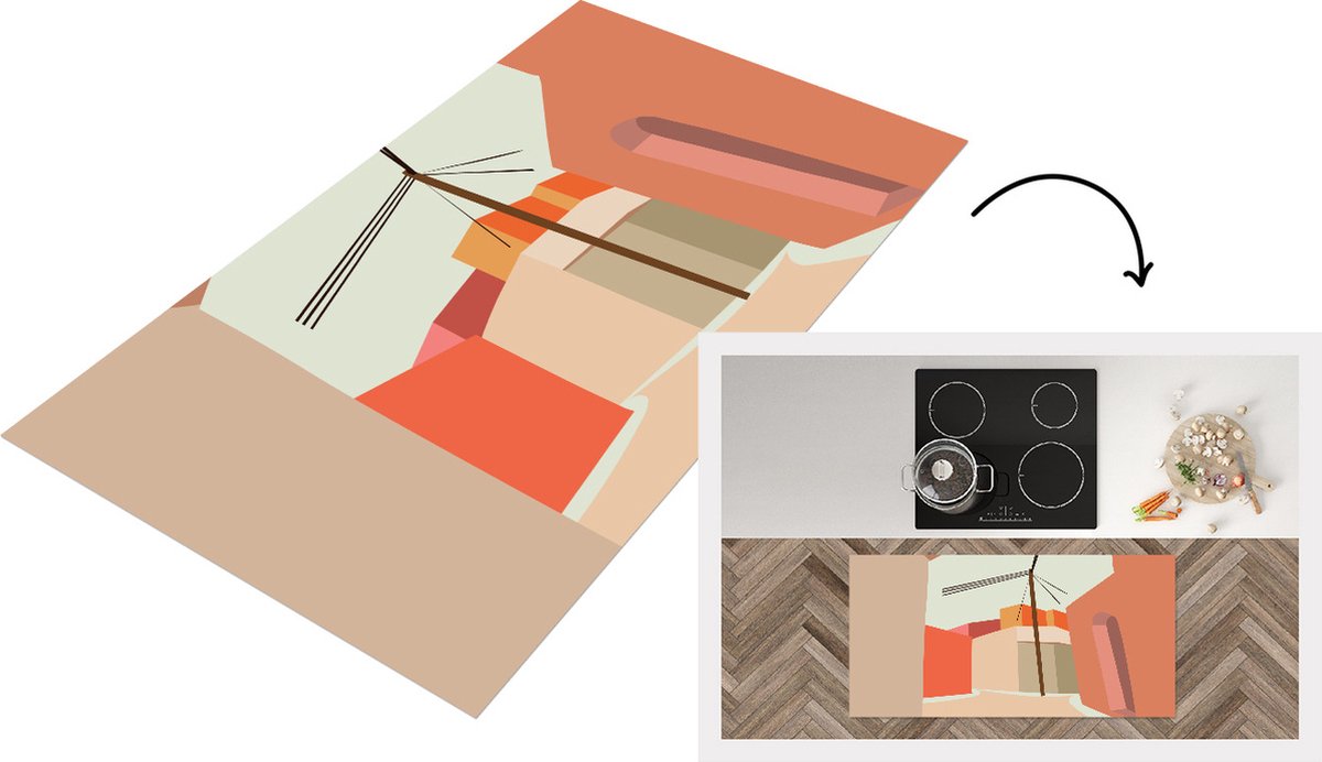 KitchenYeah Keukenloper - Loper keuken - Stroomkabel - Zomer - Pastel - Keukenloper vinyl multicolor, foto 2