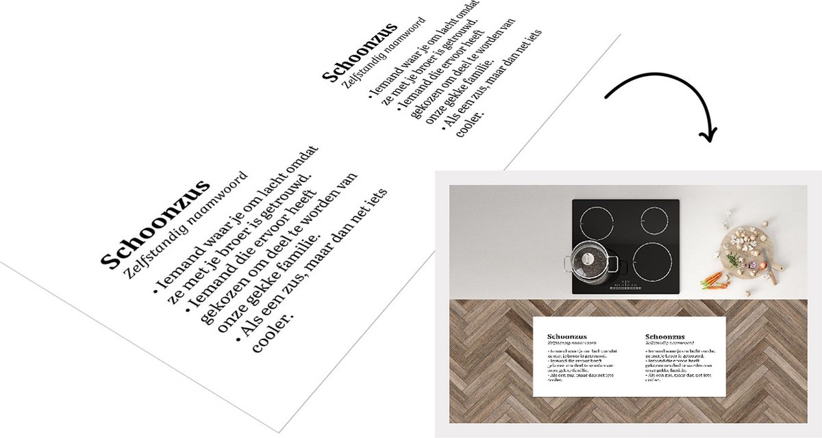 KitchenYeah Keukenloper - Loper keuken - Zus - Quotes - Woordenboek - 120x50 cm - Keukenloper vinyl Multicolor