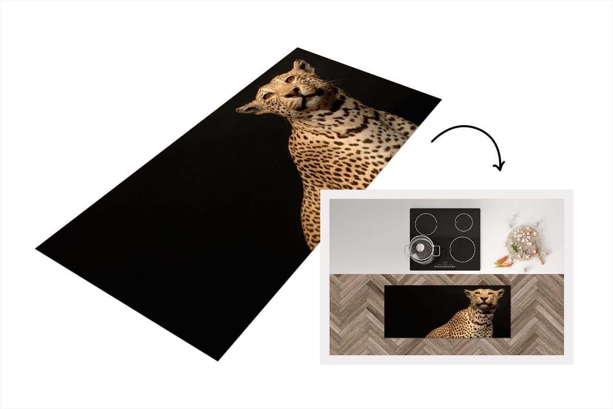 KitchenYeah Keukenloper - Loper keuken - Luipaard - Dieren - Vlek - 120x50 cm - Keukenloper vinyl Multicolor