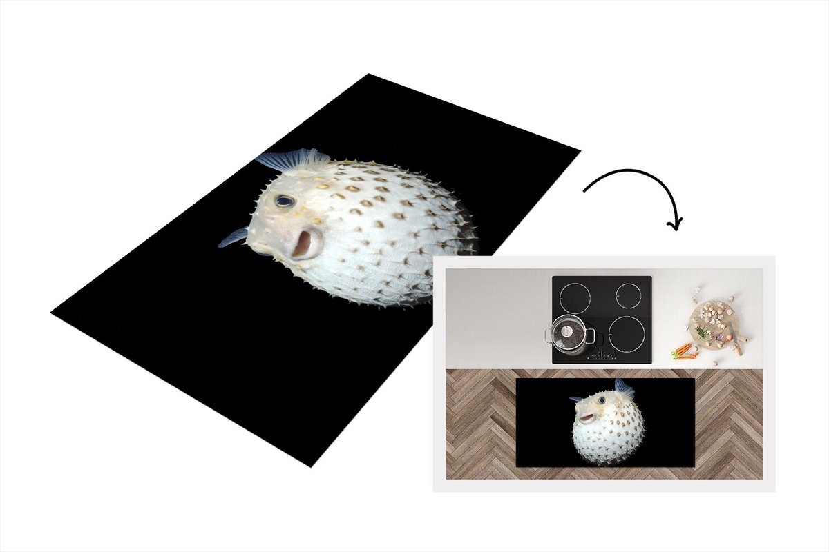 KitchenYeah Keukenloper - Loper keuken - Vis - Zeedieren - Portret - 120x60 cm - Keukenloper vinyl Multicolor