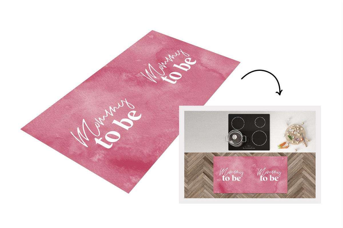 KitchenYeah Keukenloper - Loper keuken - Mama - Mommy to be - Quotes - Spreuken - 120x60 cm - Keukenloper vinyl Multicolor