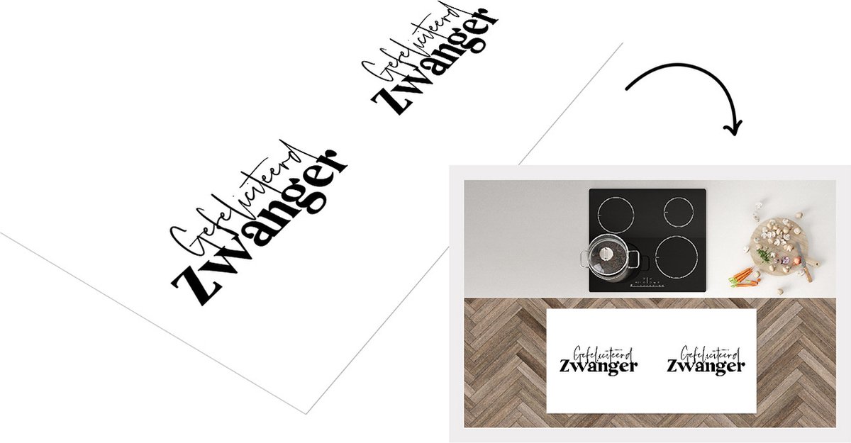 KitchenYeah Keukenloper - Loper keuken - Quotes - Mama - Gefeliciteerd zwanger - Spreuken - 120x60 cm - Keukenloper vinyl Multicolor