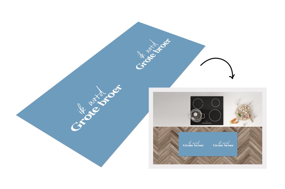 KitchenYeah Keukenloper - Loper keuken - Ik word Grote broer - Grote broer - Spreuken - Quotes - Broers - 120x50 cm - Keukenloper vinyl Multicolor