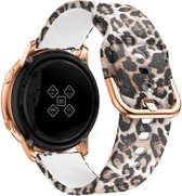 Strap-it Smartwatch bandje 20mm - Leopard print bandje geschikt voor Samsung Galaxy Watch 3 41mm / Galaxy Watch 42mm / Galaxy Watch Active & Active2 40 & 44mm / Galaxy Watch 4 - Cl