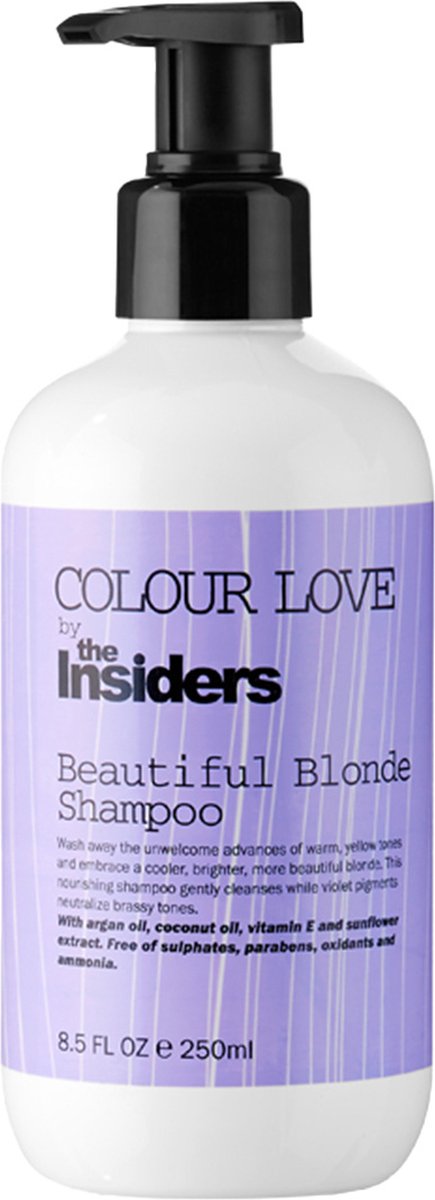 The Insiders Beautiful Blonde Shampo 250 ml - Zilvershampoo vrouwen - Voor Alle haartypes