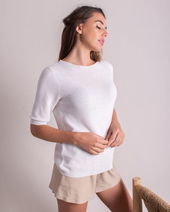 Escada Sport Sweater met korte mouwen wit casual uitstraling Mode Sweaters Sweaters met korte mouwen 