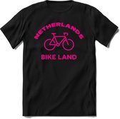 Nederland - Roze - T-Shirt Heren / Dames  - Nederland / Holland / Koningsdag Souvenirs Cadeau Shirt - grappige Spreuken, Zinnen en Teksten. Maat L