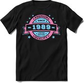1989 Premium Quality | Feest Kado T-Shirt Heren - Dames | Licht Roze - Licht Blauw | Perfect Verjaardag Cadeau Shirt | Grappige Spreuken - Zinnen - Teksten | Maat M