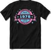 1978 Premium Quality | Feest Kado T-Shirt Heren - Dames | Licht Roze - Licht Blauw | Perfect Verjaardag Cadeau Shirt | Grappige Spreuken - Zinnen - Teksten | Maat 3XL