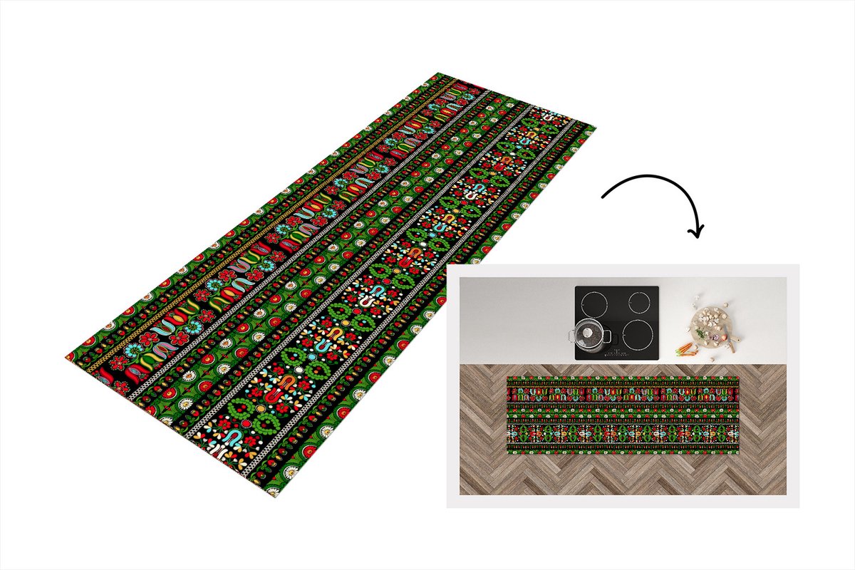 KitchenYeah Keukenloper - Loper keuken - Patronen - Hongaars - Folklore - Keukenloper vinyl multicolor, foto 7