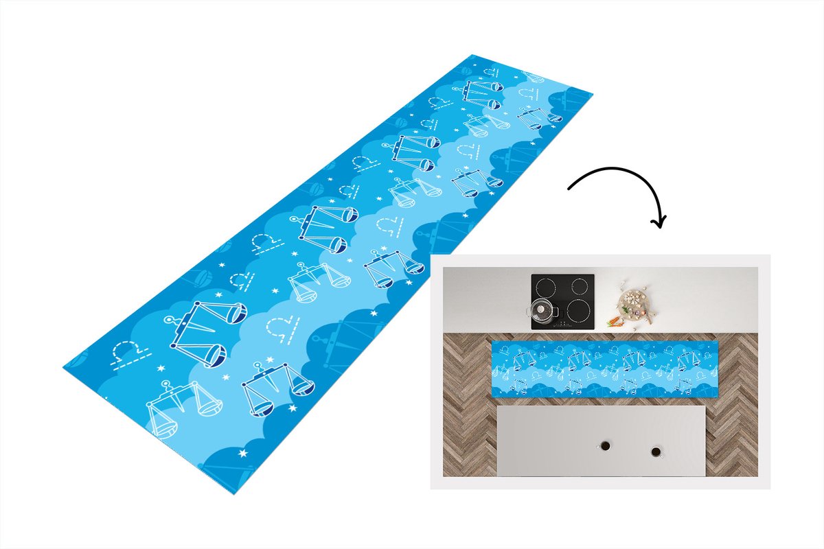 KitchenYeah Keukenloper - Loper keuken - Weegschaal - Patroon - Zodiac - Keukenloper vinyl multicolor, foto 7