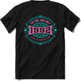 1992 The One And Only | Feest Kado T-Shirt Heren - Dames | Cobalt - Licht Roze | Perfect Verjaardag Cadeau Shirt | Grappige Spreuken - Zinnen - Teksten | Maat M