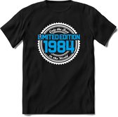 1984 Limited Edition | Feest Kado T-Shirt Heren - Dames | Wit - Blauw | Perfect Verjaardag Cadeau Shirt | Grappige Spreuken - Zinnen - Teksten | Maat XL