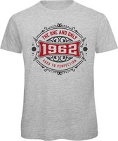 1962 The One And Only | Feest Kado T-Shirt Heren - Dames | Antraciet - Donker Rood | Perfect Verjaardag Cadeau Shirt | Grappige Spreuken - Zinnen - Teksten | Maat XL