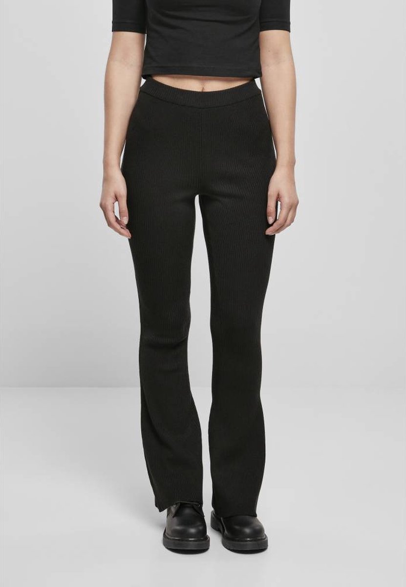 Urban Classics Rib Knit Bootcut Legging 5XL Zwart