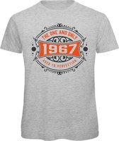 1967 The One And Only | Feest Kado T-Shirt Heren - Dames | Antraciet - Oranje | Perfect Verjaardag Cadeau Shirt | Grappige Spreuken - Zinnen - Teksten | Maat S