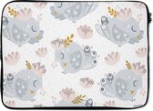 Laptophoes 14 inch - Meisjes - Patronen - Vogel - Kinderen - Laptop sleeve - Binnenmaat 34x23,5 cm - Zwarte achterkant